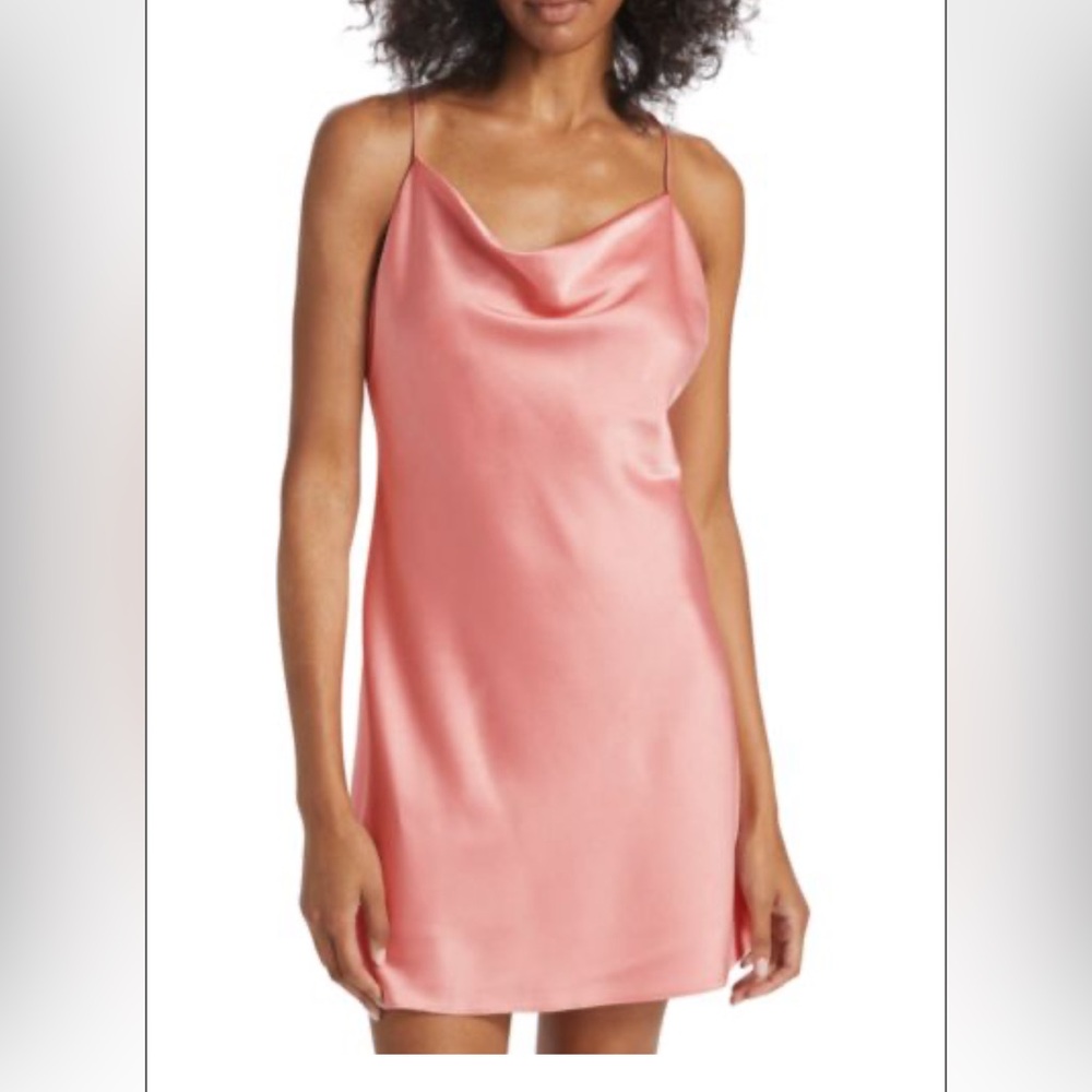 Alice + Olivia Blush Satin Mini Dress